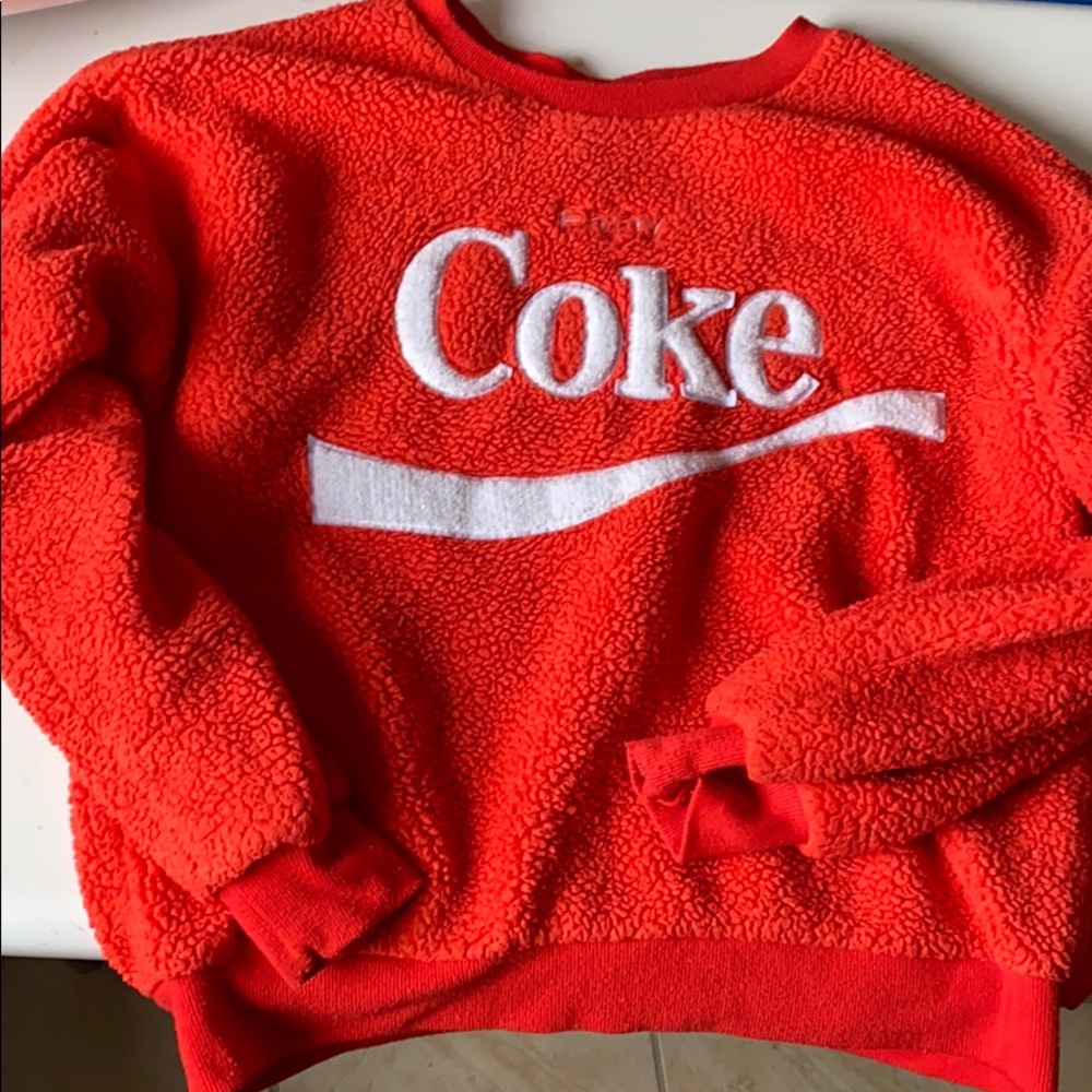 Red Coke fluffy sweater